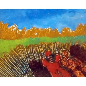 Tassaduq Sohail, 7 x 9 Inch, Oil on Board, Abstract Painting, AC-TS-035